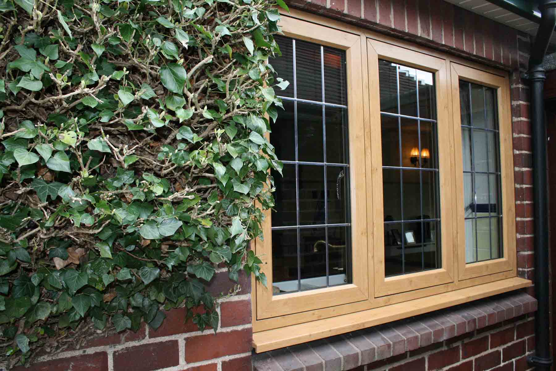 Brown flush sash window