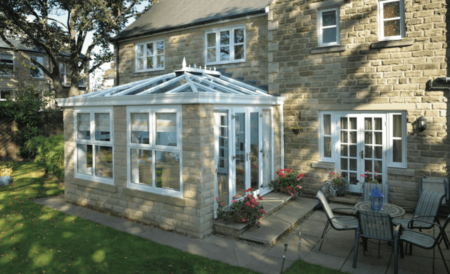 Exterior shot of Edwardian conservatory